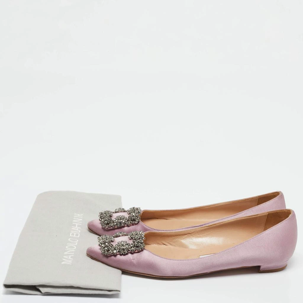 Manolo Blahnik Lilac Satin Hangisi Ballet Flats Size 35.5 商品