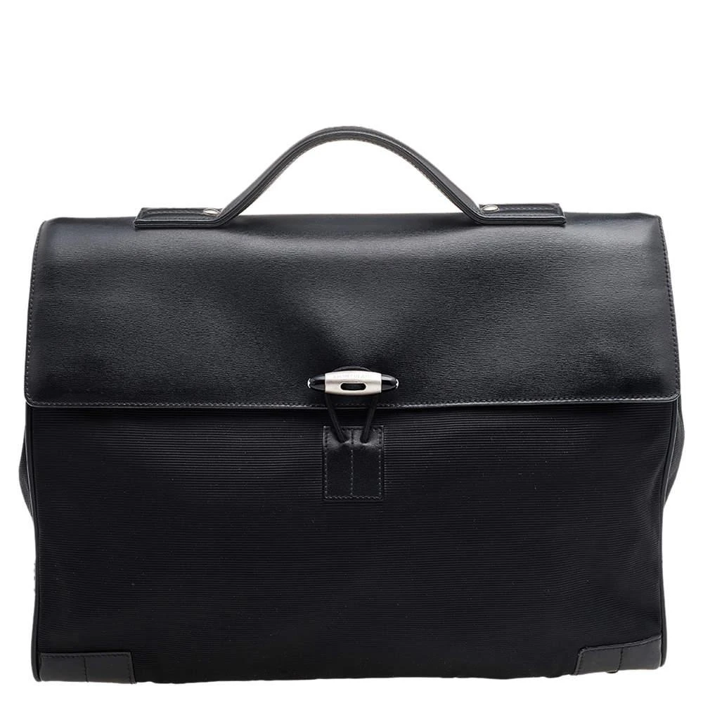 商品[二手商品] MontBlanc|Montblanc Black Leather and Nylon Briefcase,价格¥3434,第1张图片
