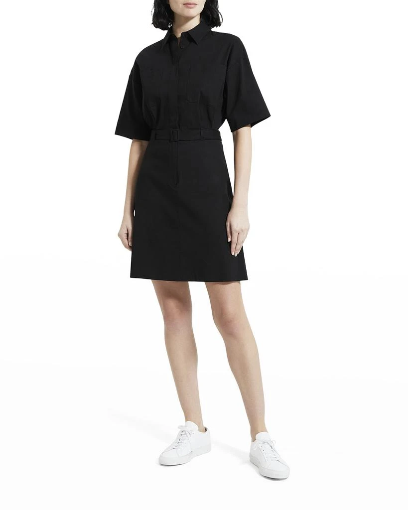 商品Theory|Eco Crunch Belted Mini Shirtdress,价格¥1176,第3张图片详细描述