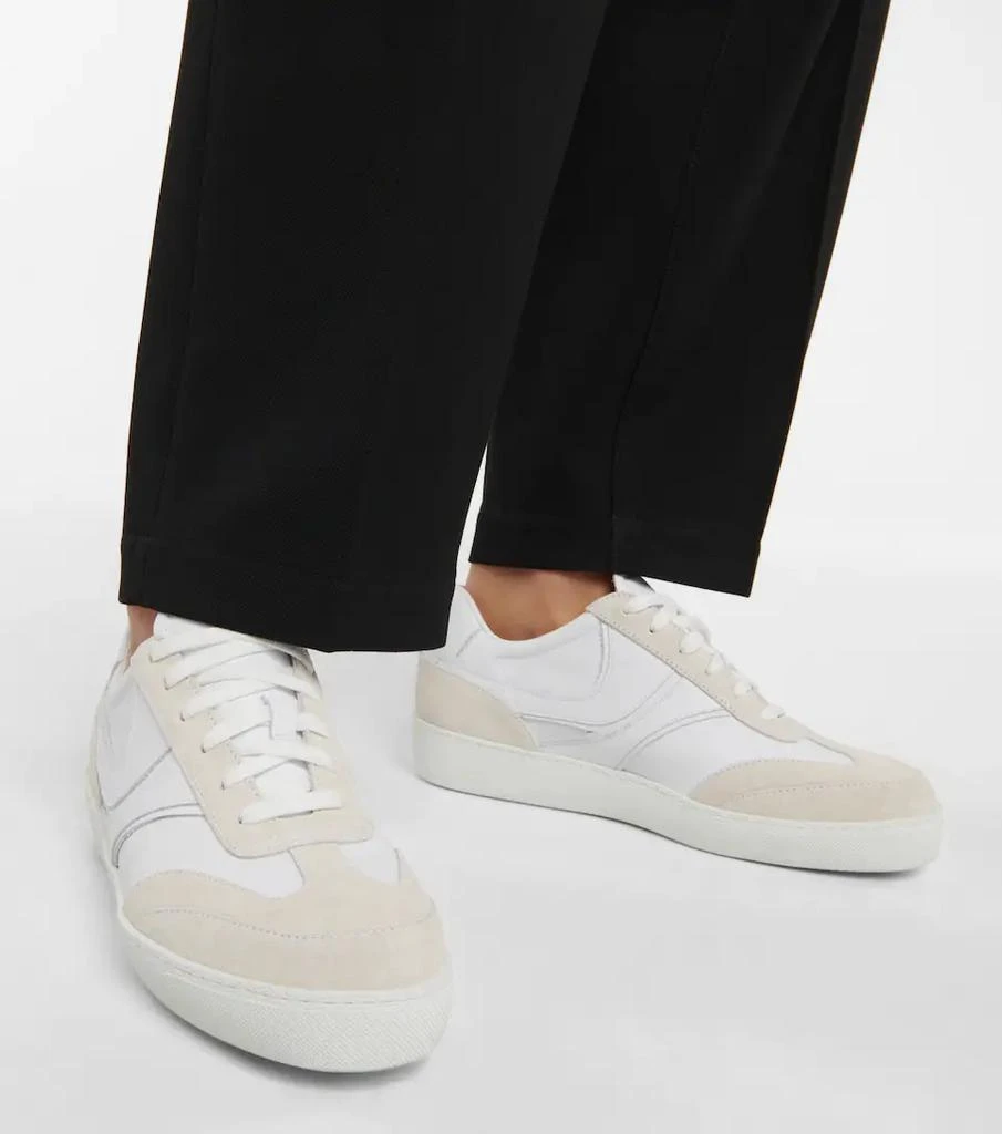 商品Dries Van Noten|Suede-trimmed leather sneakers,价格¥2439,第4张图片详细描述