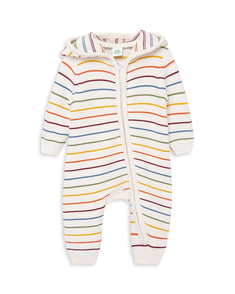 Unisex Hooded Striped Cotton Sweater Coverall - Baby商品第1张图片规格展示