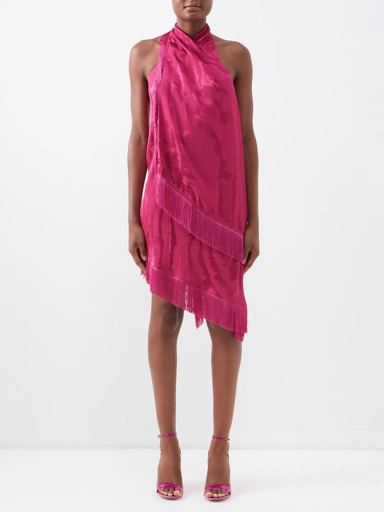 商品Taller Marmo|Samba fringed jacquard-satin mini dress,价格¥2047,第1张图片