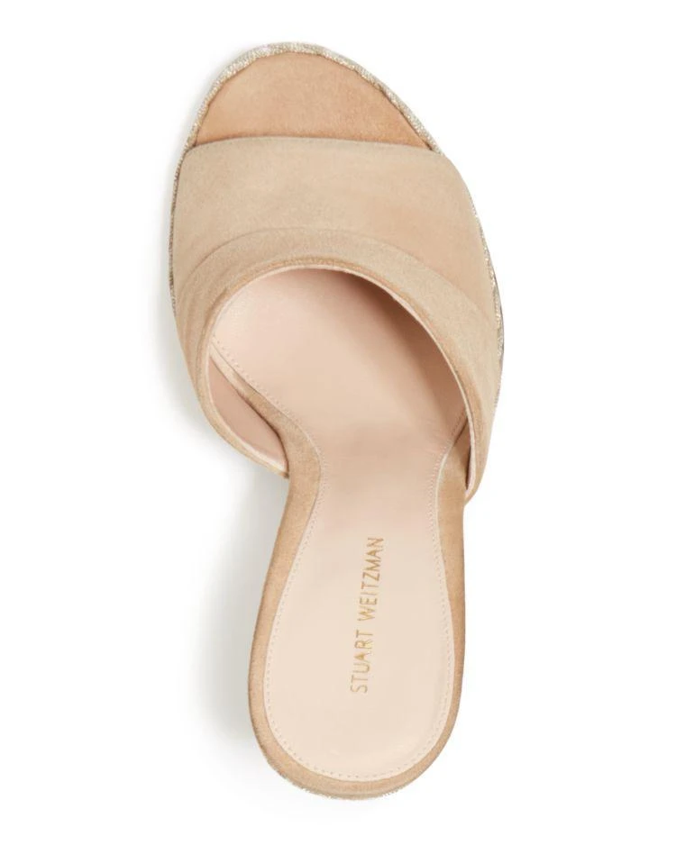 商品Stuart Weitzman|Women's Slidewalk Suede Espadrille Wedge Slide Sandals,价格¥2088,第3张图片详细描述