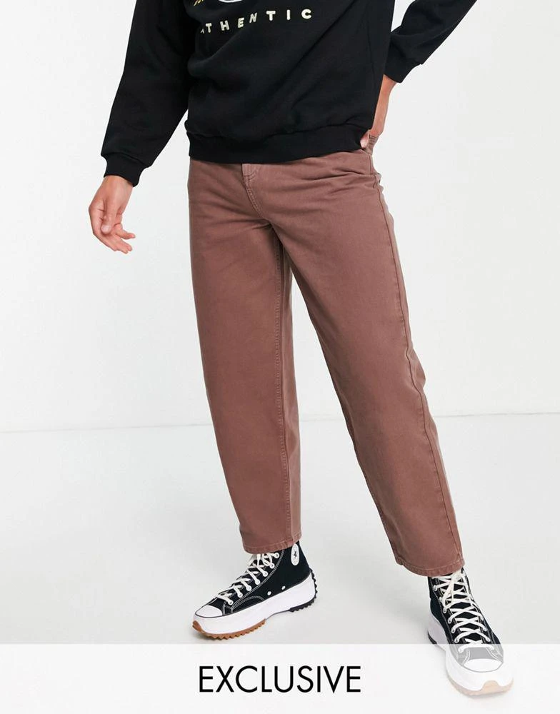 商品Reclaimed Vintage|Reclaimed Vintage inspired unisex barrell leg jean brown,价格¥180,第1张图片