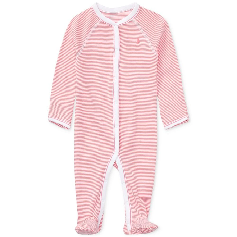 商品Ralph Lauren|女婴条纹纯棉包脚连体衣,价格¥294,第1张图片