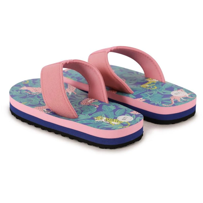 商品Hatley|Leopard logo flip flops in pink,价格¥212,第2张图片详细描述