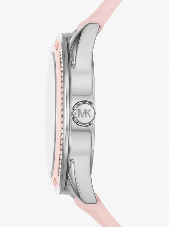 商品Michael Kors|Oversized Jessa Silver-Tone and Embossed Silicone Watch,价格¥1115,第2张图片详细描述