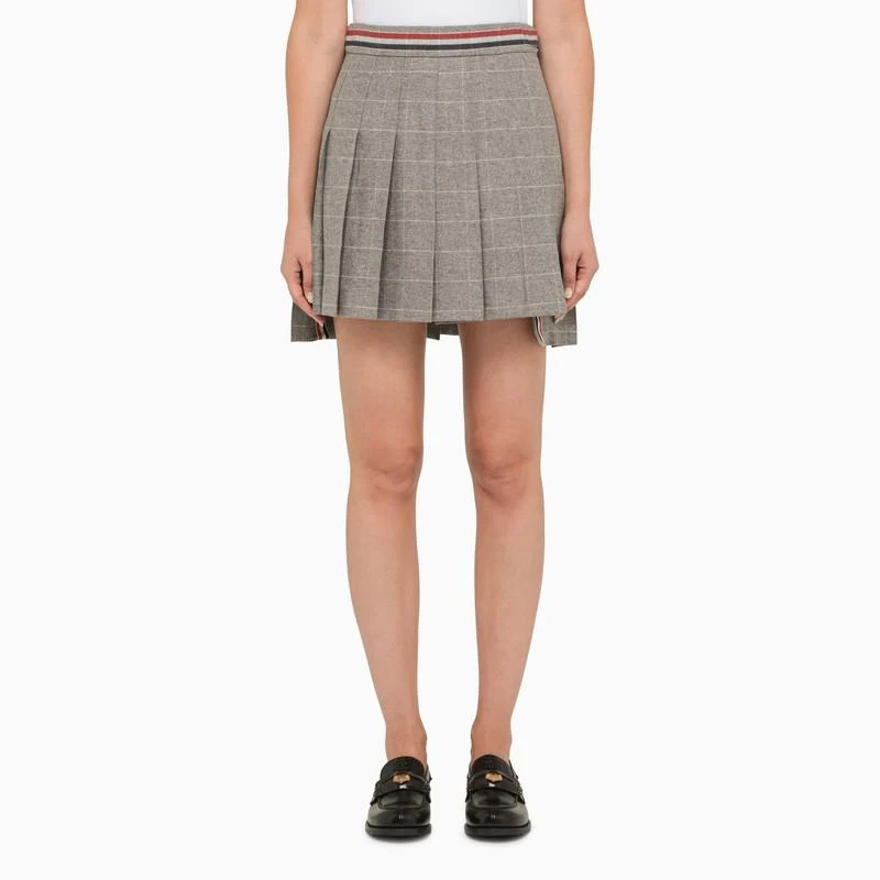 商品Thom Browne|Grey pleated mini skirt,价格¥4727,第1张图片