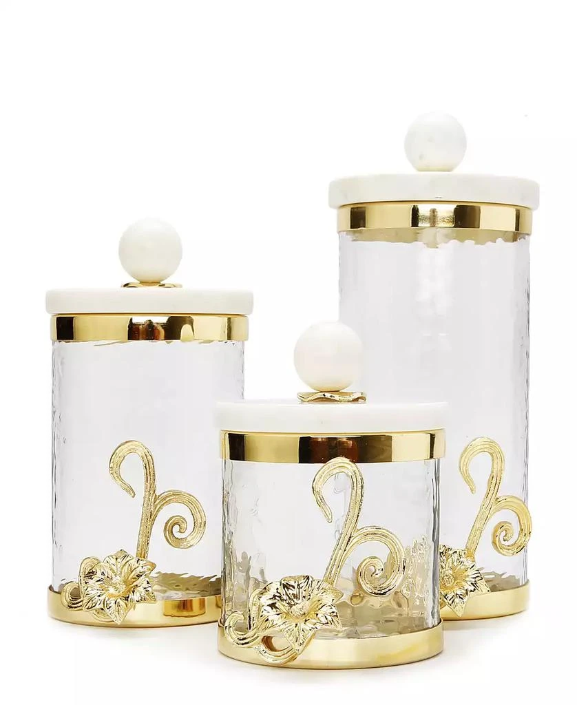 商品Classic Touch|Glass Canister with Design and Marble Lid, Large,价格¥444,第2张图片详细描述