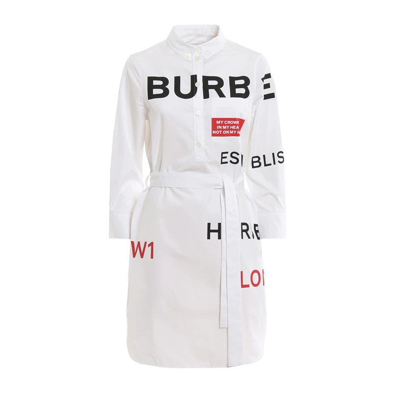 商品[国内直发] Burberry|BURBERRY 女士白色连衣裙 8013907,价格¥5751,第1张图片