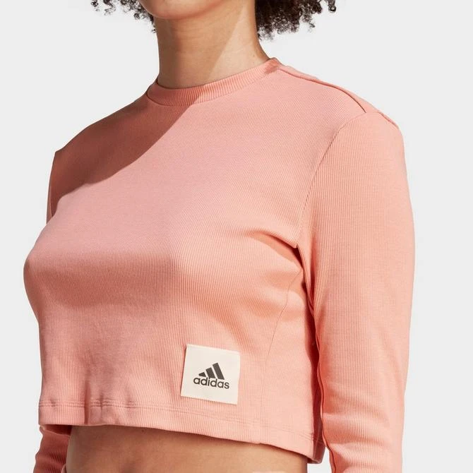 Women's adidas Lounge Ribbed Cropped Long-Sleeve T-Shirt 商品