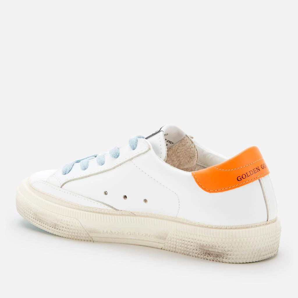 商品Golden Goose|Golden Goose Kids' Leather Upper Star And Heel Trainers - White/Black/Fluo Orange,价格¥985,第2张图片详细描述