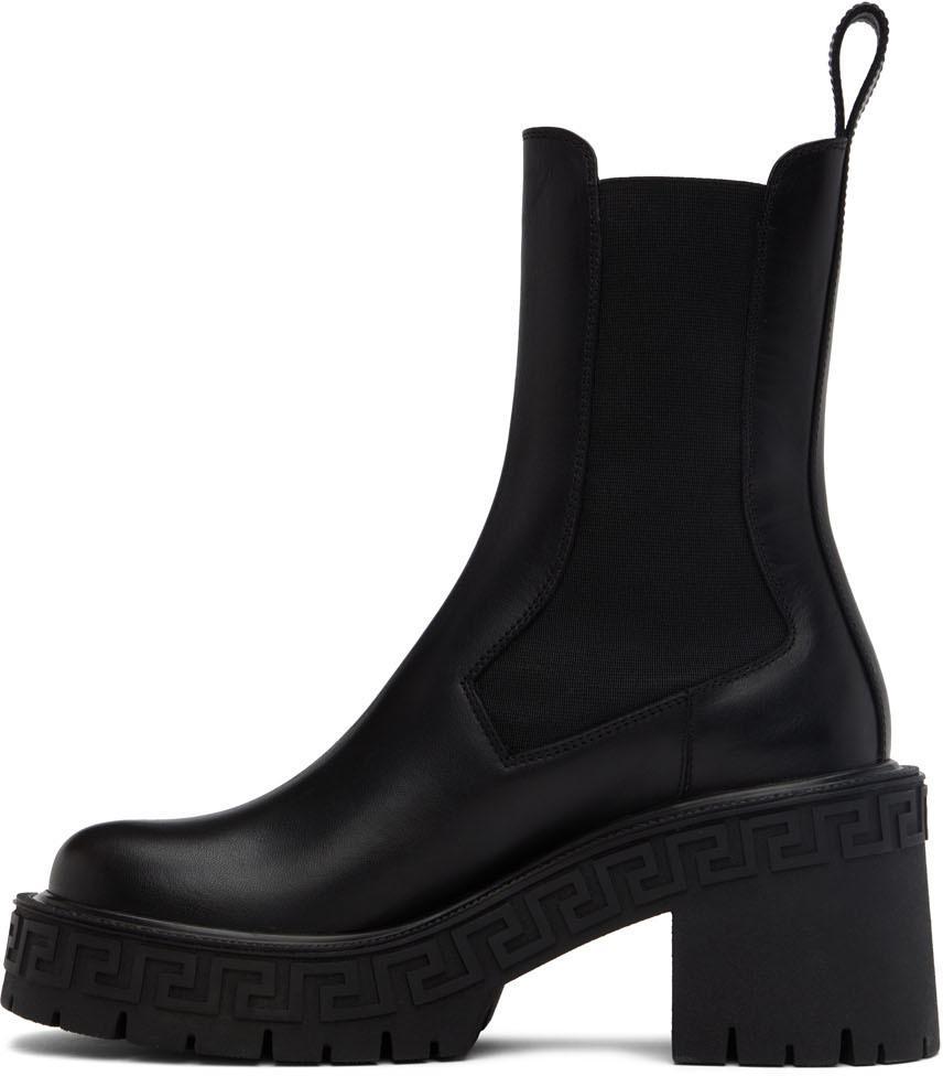 商品Versace|Black Greca Chelsea Boots,价格¥4919,第5张图片详细描述
