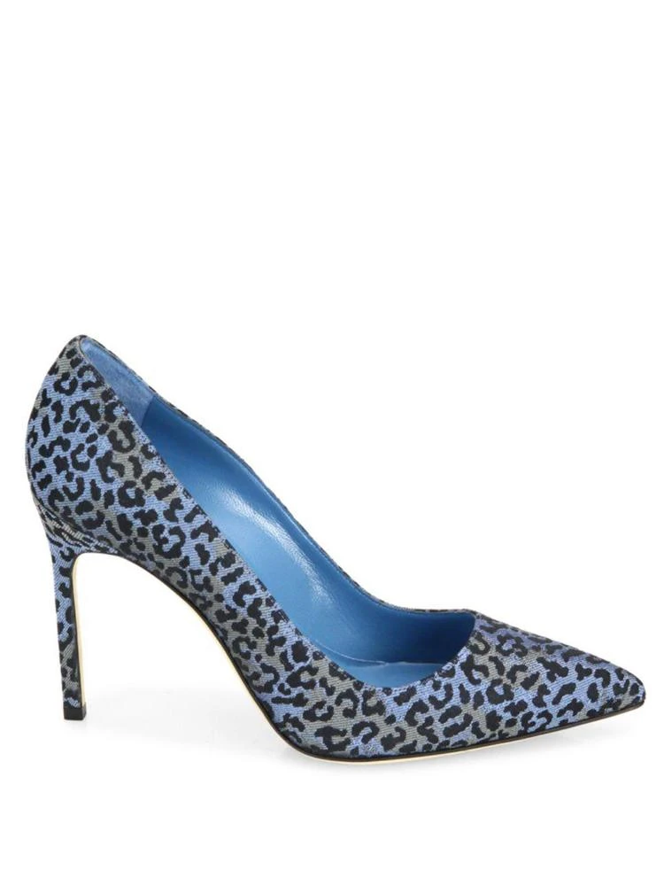 商品Manolo Blahnik|BB 105 Leopard-Print Denim Point Toe Pumps,价格¥2084,第5张图片详细描述