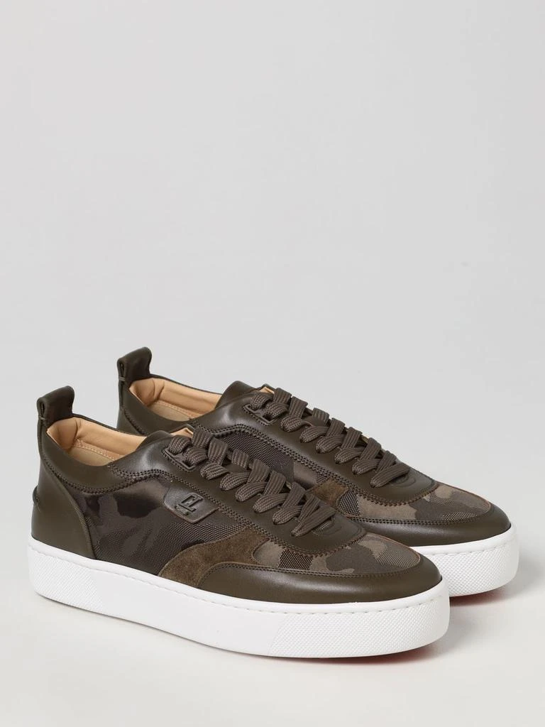 商品Christian Louboutin|Christian Louboutin Happyrui leather and fabric sneakers,价格¥2592,第2张图片详细描述