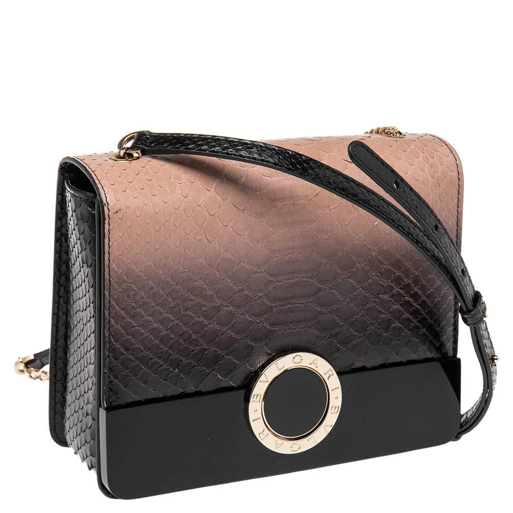 商品[二手商品] BVLGARI|Bvlgari Ombre Pink/Black Python And Perspex Bulgari Chain Crossbody Bag,价格¥3559,第3张图片详细描述
