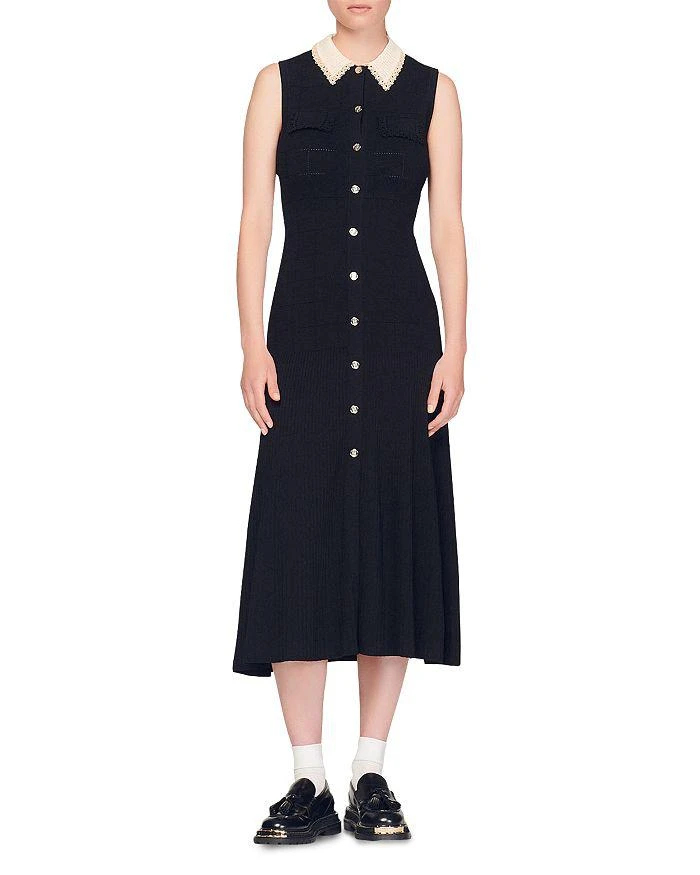 商品Sandro|Precieuse Midi Shirt Dress,价格¥1549,第1张图片