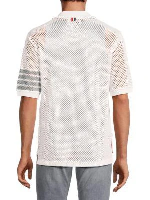 商品Thom Browne|Open Knit Cashmere Blend Polo,价格¥4131,第2张图片详细描述