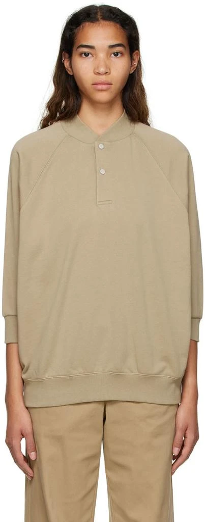 商品Essentials|Tan Cotton Henley,价格¥488,第1张图片