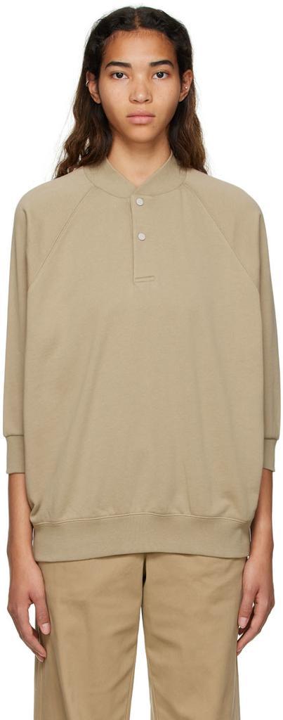 商品Essentials|Tan Cotton Henley,价格¥713,第1张图片