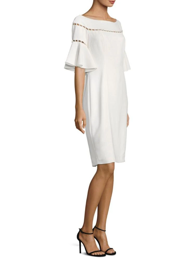 商品Laundry by Shelli Segal|Embellished Bell-Sleeve Knee-Length Dress,价格¥528,第1张图片