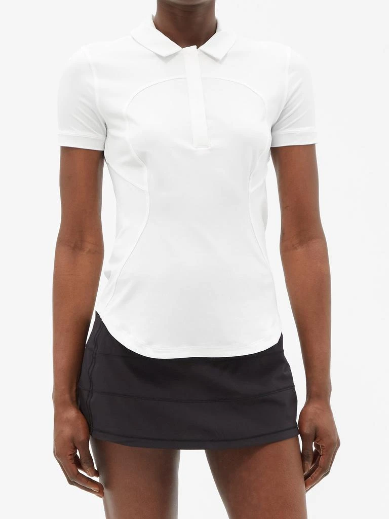 Curved-hem jersey polo shirt 商品