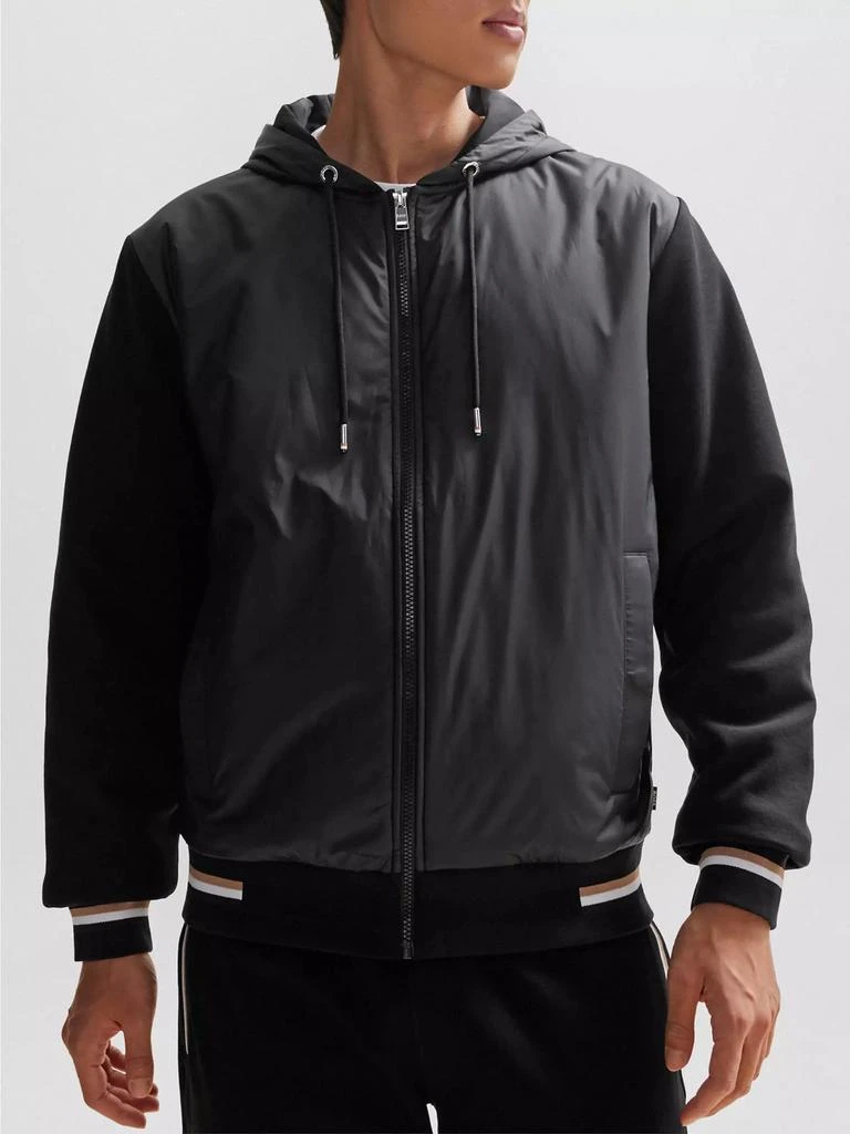 商品Hugo Boss|Mixed-Material Zip-Up Hoodie,价格¥2085,第5张图片详细描述