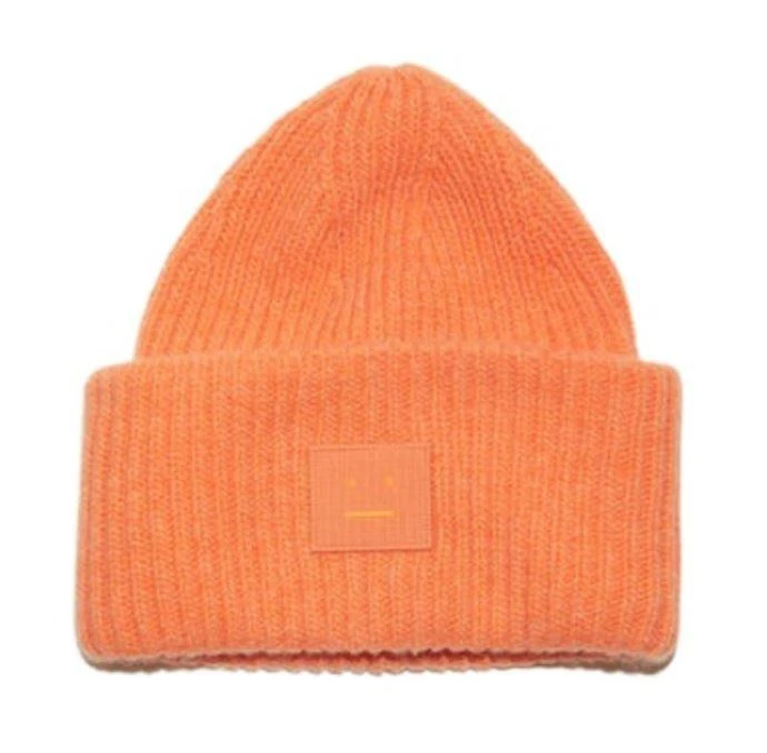 商品Acne Studios|Acne Studios Face Logo Patch Ribbed Beanie,价格¥1063,第1张图片