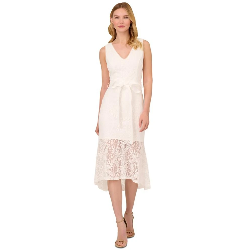 商品Adrianna Papell|Women's Lace Flounce Midi Dress,价格¥1265,第1张图片