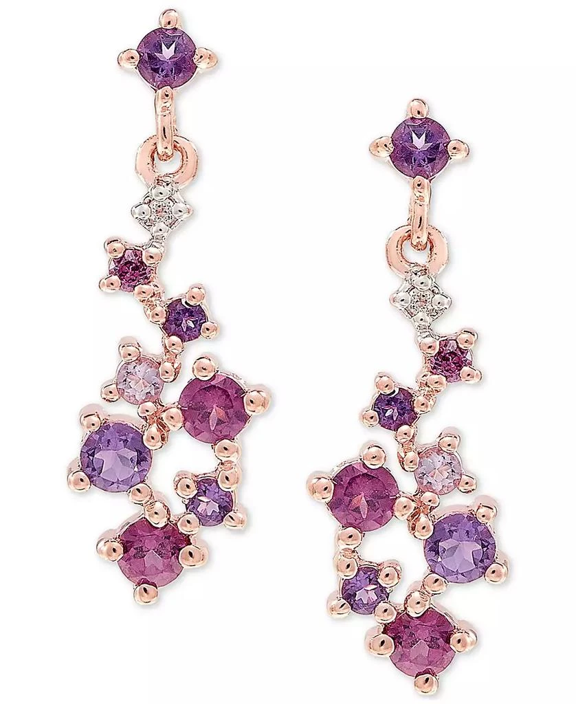 商品Macy's|Multi-Gemstone Cluster Drop Earrings (5/8 ct. t.w.) in 14k Gold-Plated Sterling Silver,价格¥842,第3张图片详细描述