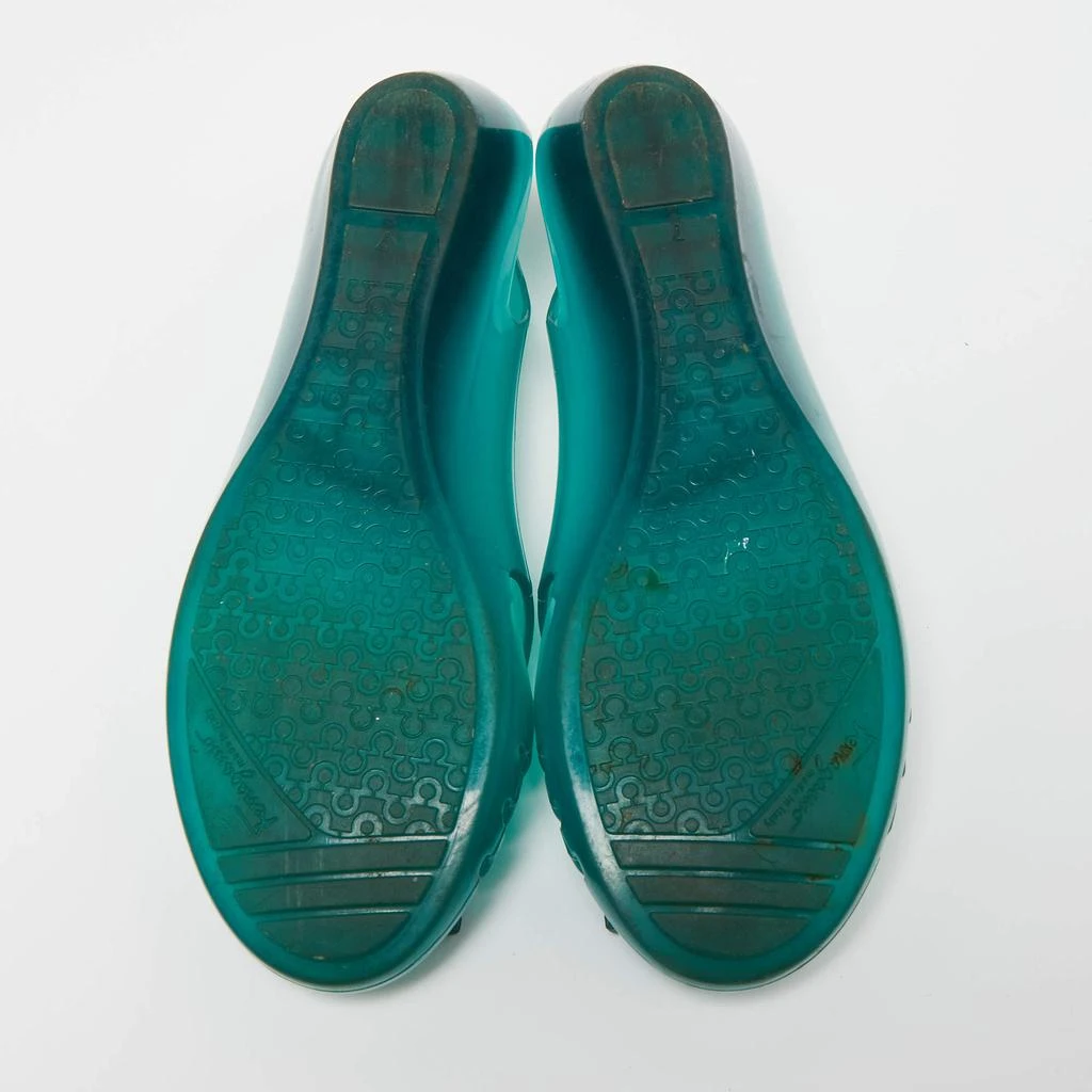 Salvatore Ferragamo Green Rubber Ballet Flats Size 37.5 商品