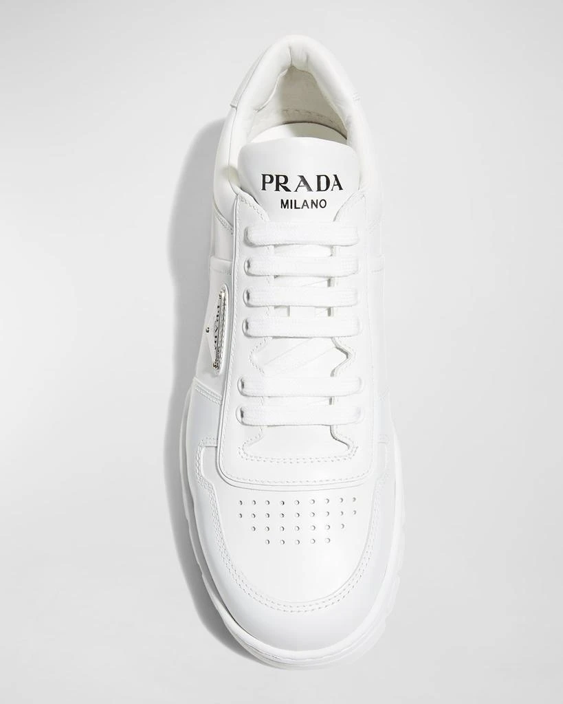 商品Prada|Men's Fly Blok Triangle Logo Leather Sneakers,价格¥4256,第4张图片详细描述