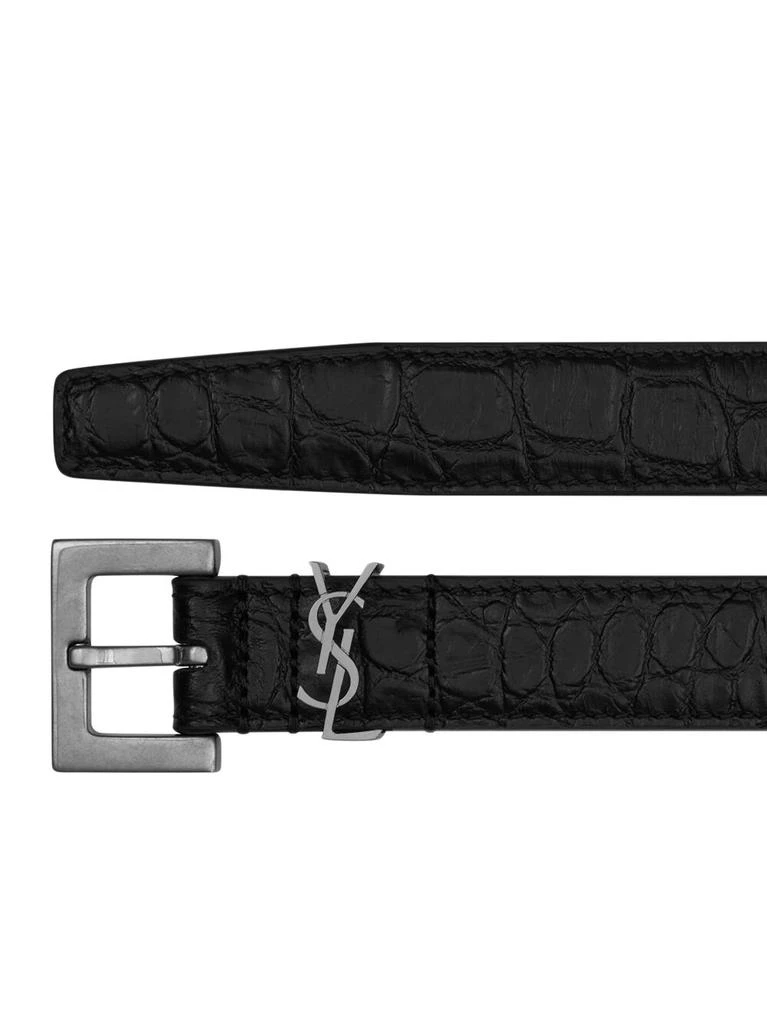 商品Yves Saint Laurent|Monogram belt with embossed matte leather,价格¥2510,第2张图片详细描述