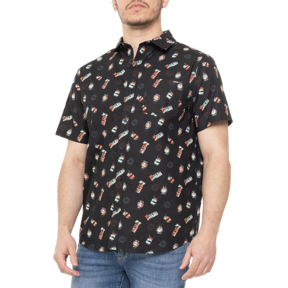 商品Hurley|Hurley Freaky Tiki Print Woven Shirt- Short Sleeve,价格¥82,第1张图片