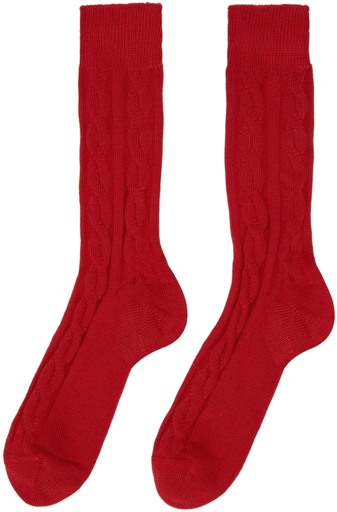 Three-Pack Multicolor Cable Knit Socks 商品