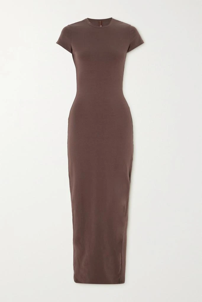 商品SKIMS|New Vintage T 恤连衣裙 - Cocoa 可可棕色弹力棉质平纹布,价格¥697,第1张图片