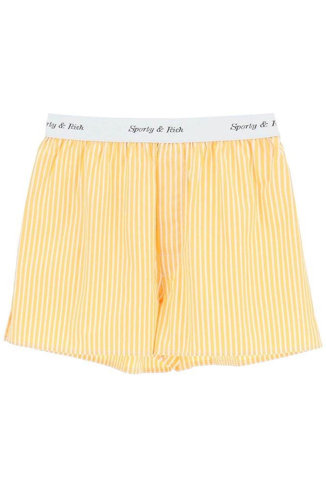 Sporty & Rich Cassie Logo Band Striped Boxer Shorts商品第1张图片规格展示