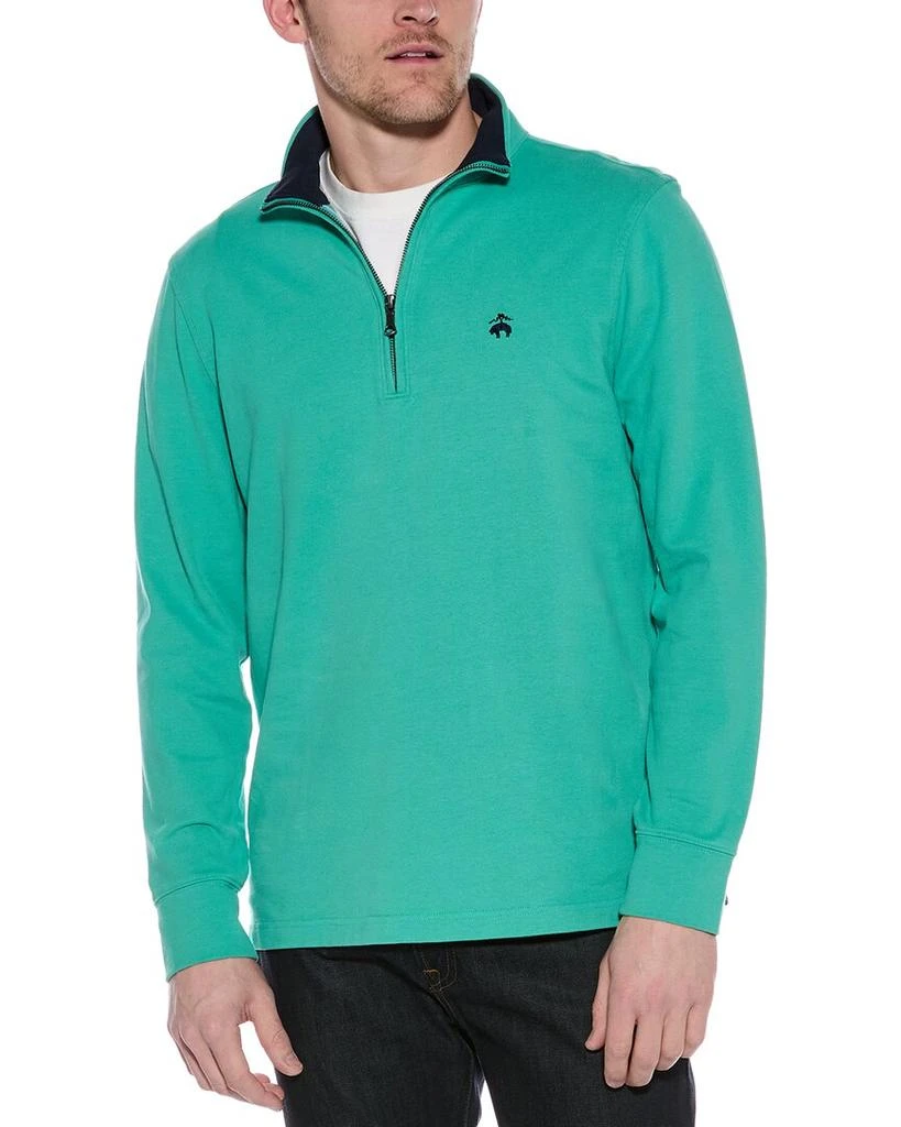 商品Brooks Brothers|Sueded Jersey Open Hem 1/2-Zip Pullover,价格¥567,第1张图片