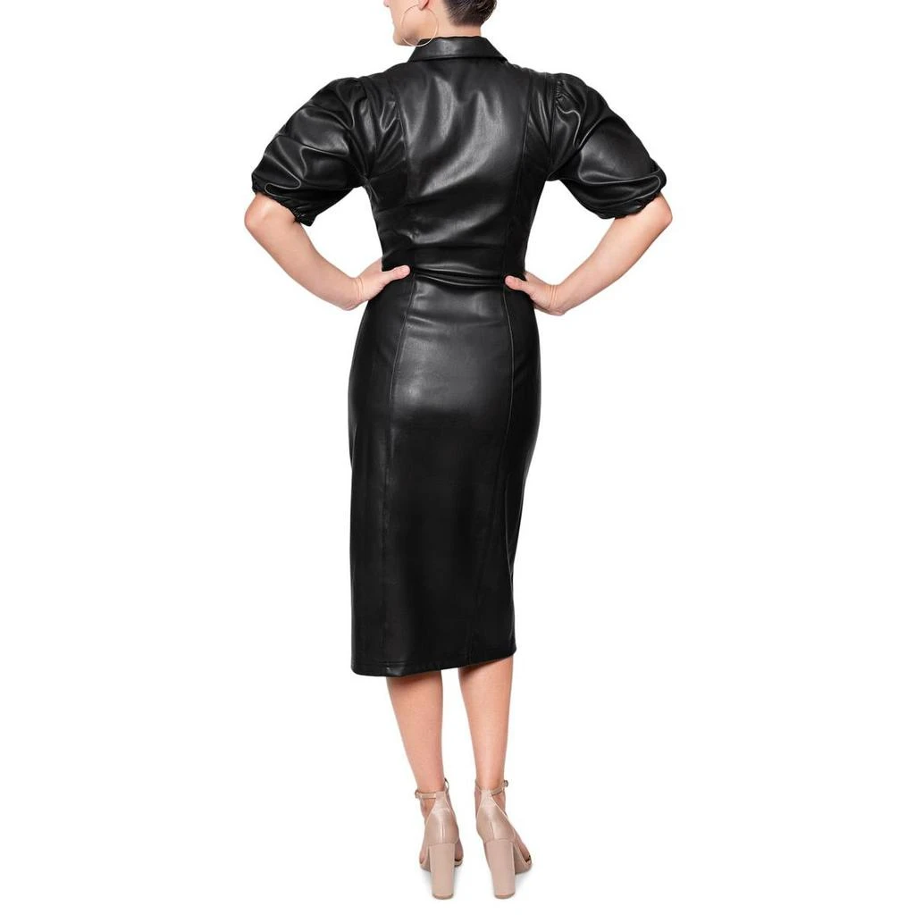 商品RACHEL Rachel Roy|Womens Faux Leather Calf Midi Dress,价格¥328,第2张图片详细描述