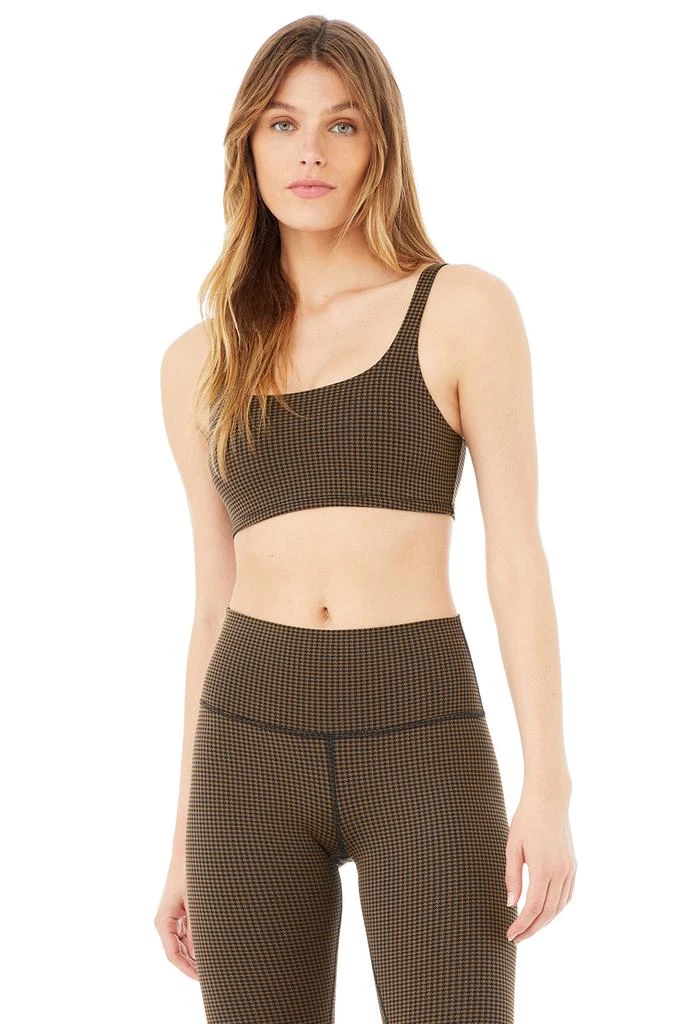 商品Alo|Micro Houndstooth Bra - Hot Cocoa/Black,价格¥305,第1张图片