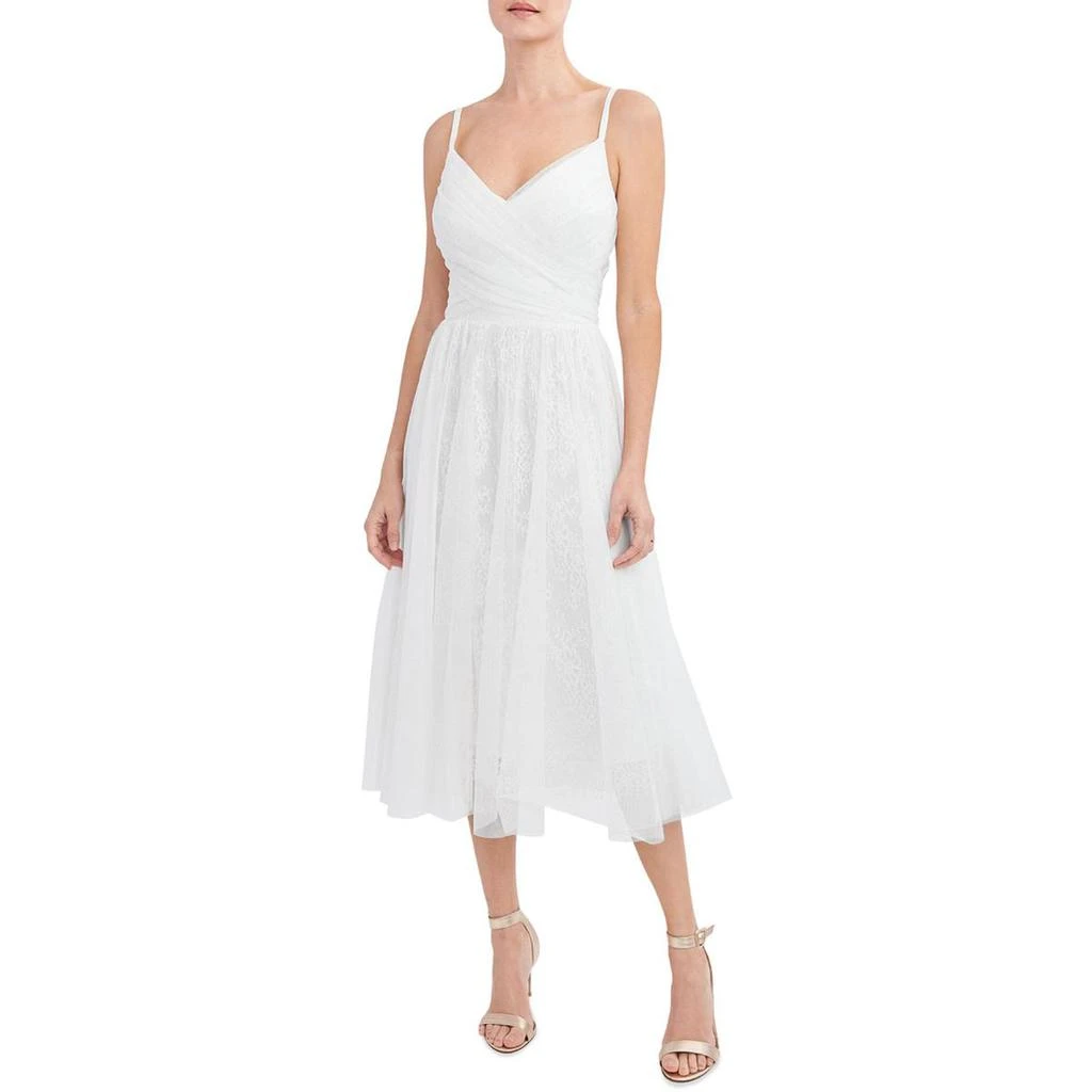 商品AQUA|Aqua Womens Lace Mid Calf Fit & Flare Dress,价格¥158,第1张图片
