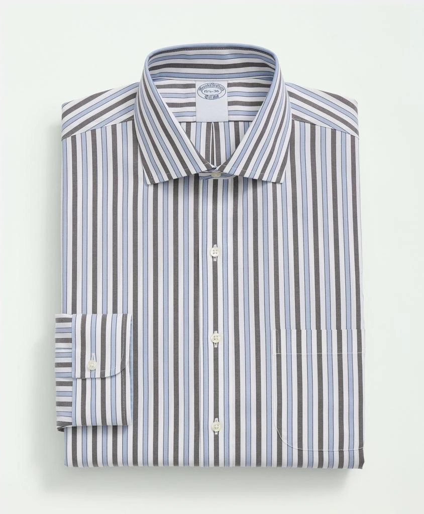 商品Brooks Brothers|Stretch Supima® Cotton Non-Iron Pinpoint English Collar, Striped Dress Shirt,价格¥496,第3张图片详细描述