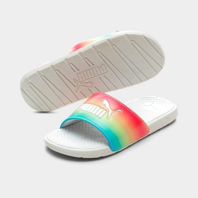 商品Puma|Little Kids' Puma Cool Cat Bright Ombre Slide Sandals,价格¥186,第2张图片详细描述