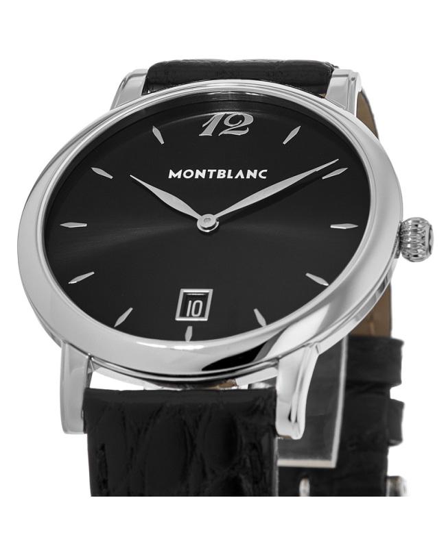 Montblanc Star Classique Date Black Dial Leather Strap Men's Watch 108769商品第2张图片规格展示