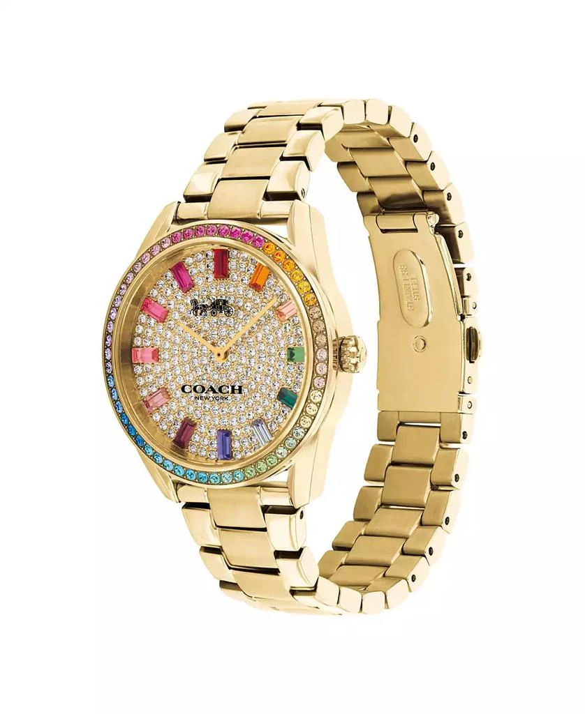 商品Coach|Women's Preston Rainbow Gold-Tone Bracelet Watch,价格¥2101,第3张图片详细描述