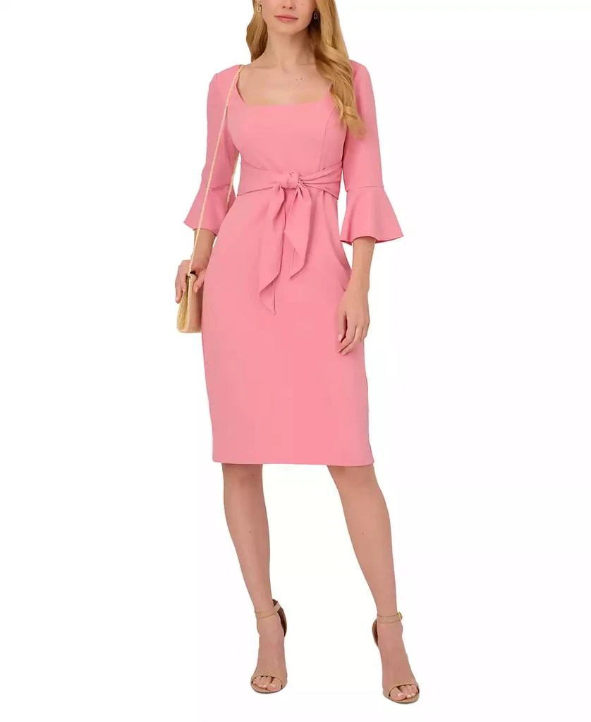 商品Adrianna Papell|Women's Tie-Front Bell-Sleeve Midi Dress,价格¥1150,第1张图片