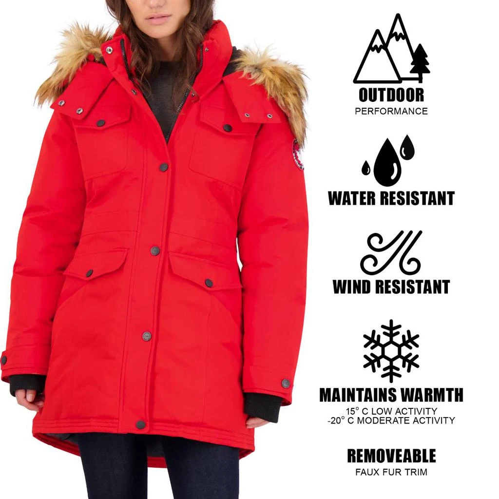 Canada Weather Gear Parka Coat for Women-Insulated Faux Fur Hooded Winter Jacket 商品