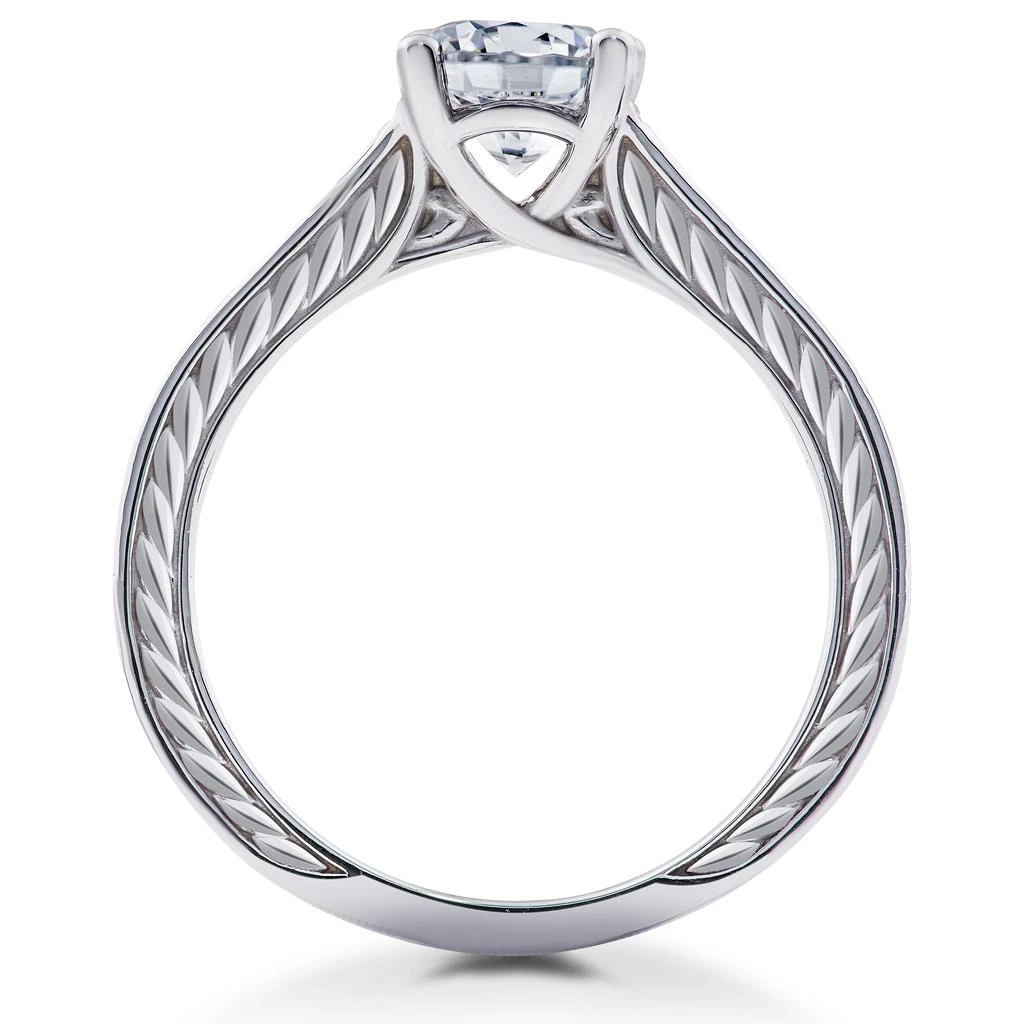 商品Pompeii3|1/2ct Lab Grown Vintage Scroll Solitaire Sophia Engagement Ring 14k White Gold,价格¥5561,第2张图片详细描述