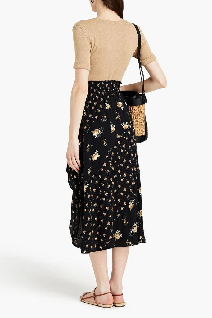 商品Maje|Shirred floral-print crepe midi skirt,价格¥516,第3张图片详细描述