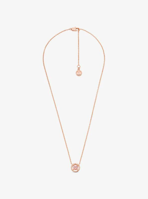 商品Michael Kors|Rose Gold-Tone Plated Brass Halo Necklace,价格¥297,第2张图片详细描述